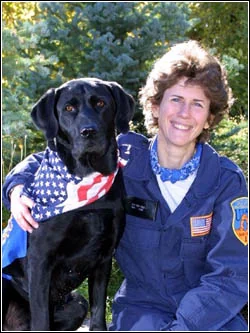 Jake and Mary Flood, his handler.